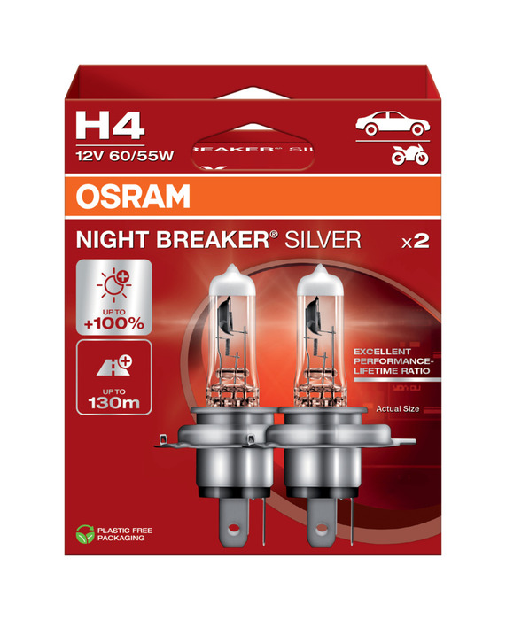 Osram autopære H4 Night Breaker - 2 stk.